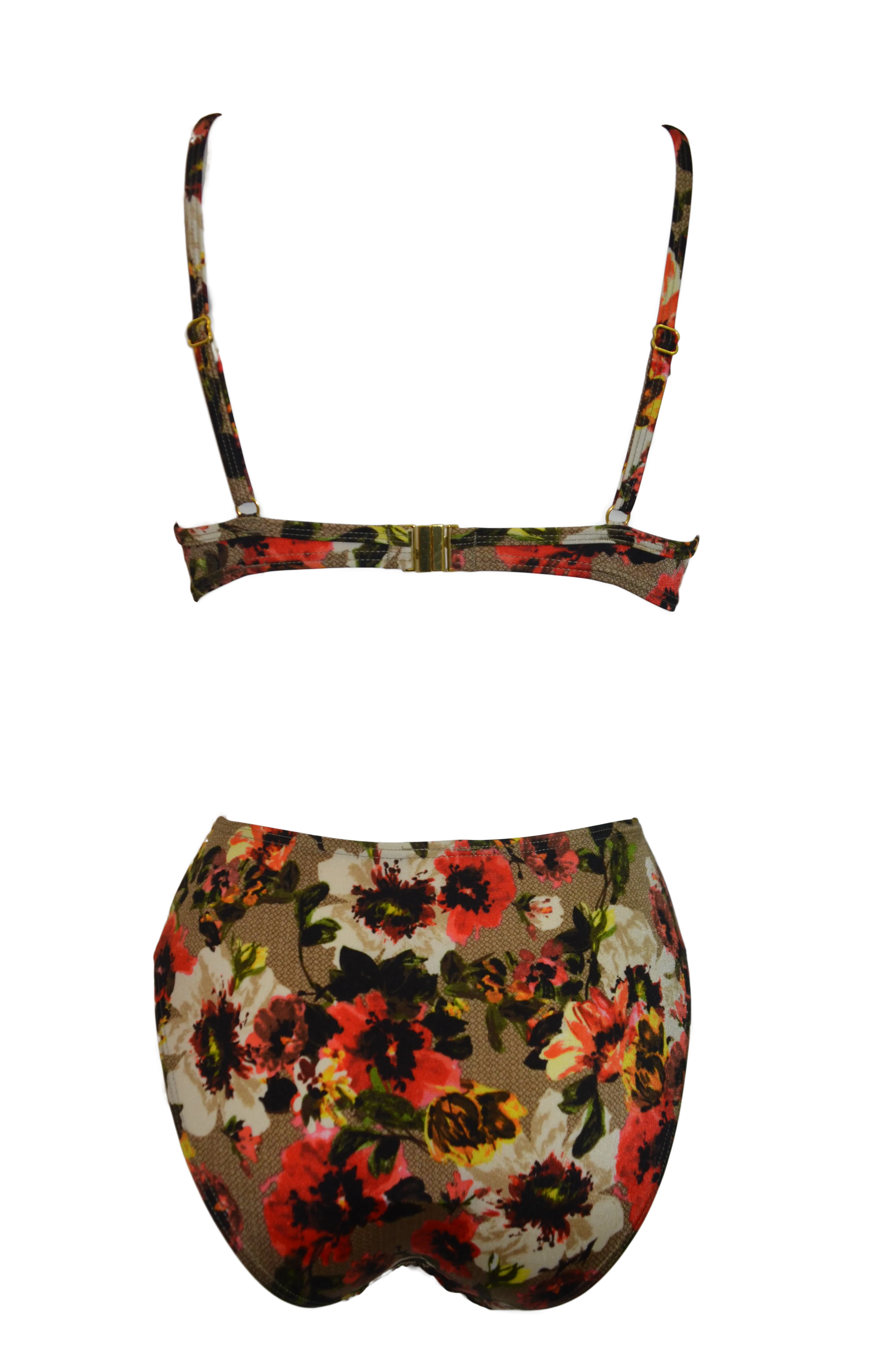 Forest flowers push-up bikini bra