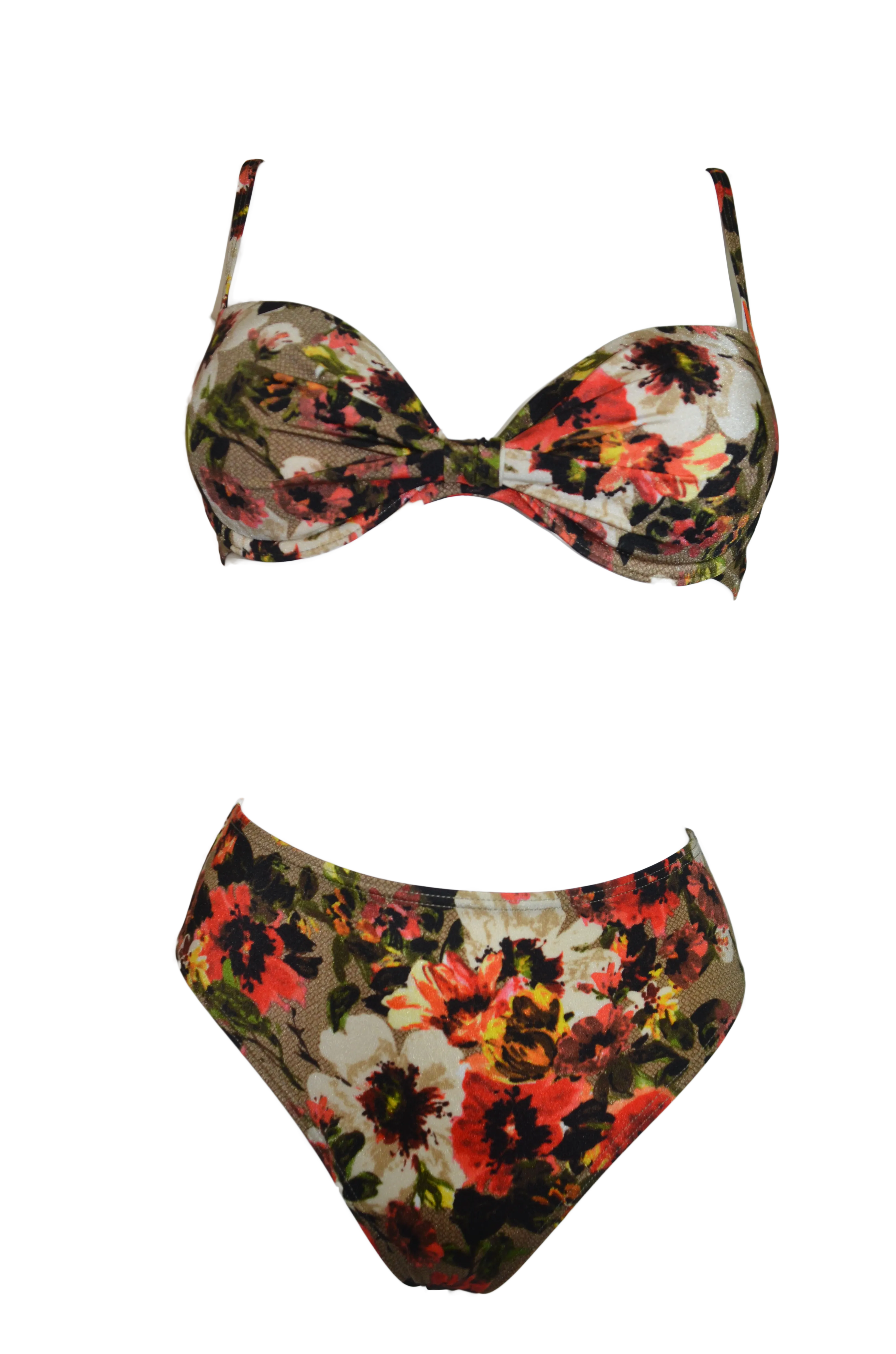 Forest flowers push-up bikini bra