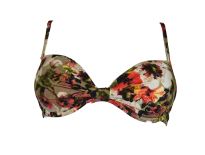 Forest flowers push-up bikini bra