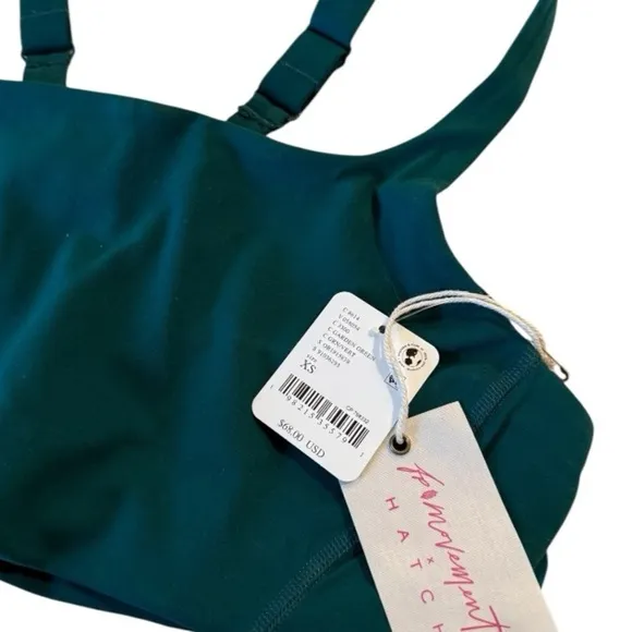 FP Movement X Hatch Square neck Never Better Sports Bra in Garden Green NEW