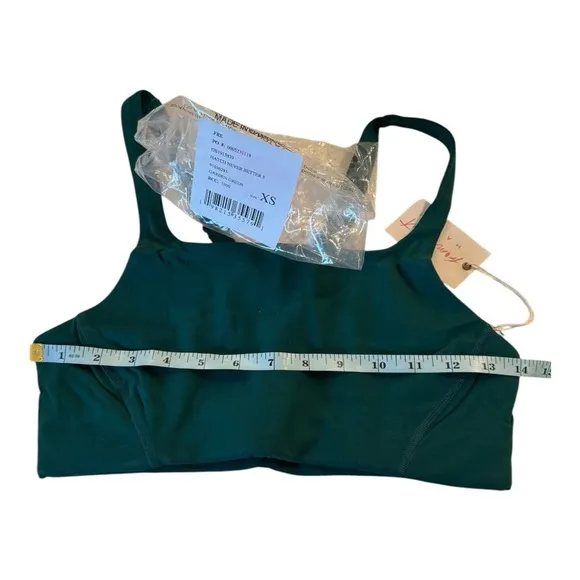 FP Movement X Hatch Square neck Never Better Sports Bra in Garden Green NEW
