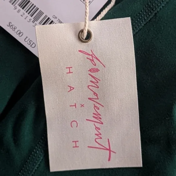 Free People X Hatch Maternity Square Neck Sports Bra Garden Green Sz S NWT