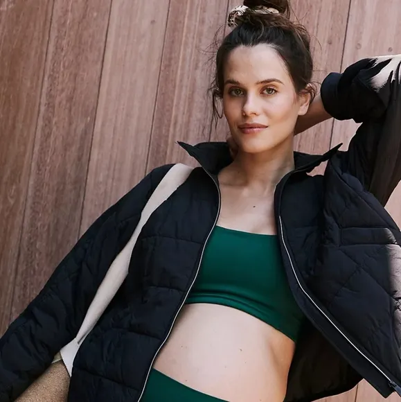 Free People X Hatch Maternity Square Neck Sports Bra Garden Green Sz S NWT