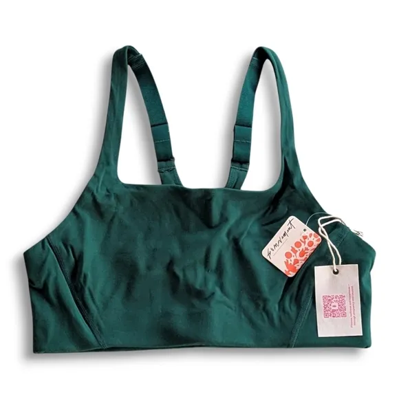 Free People X Hatch Maternity Square Neck Sports Bra Garden Green Sz S NWT