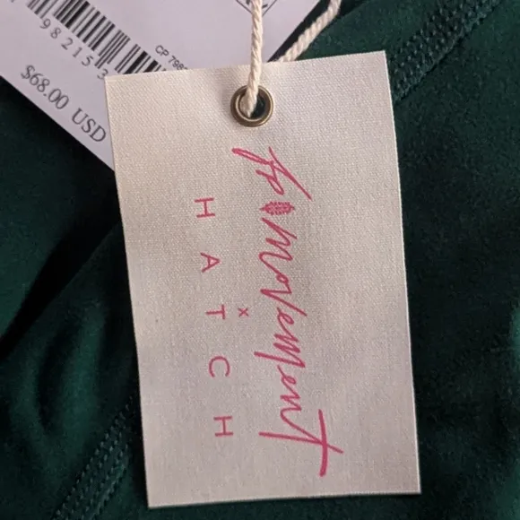 Free People X Hatch Maternity Square Neck Sports Bra Garden Green Sz S NWT