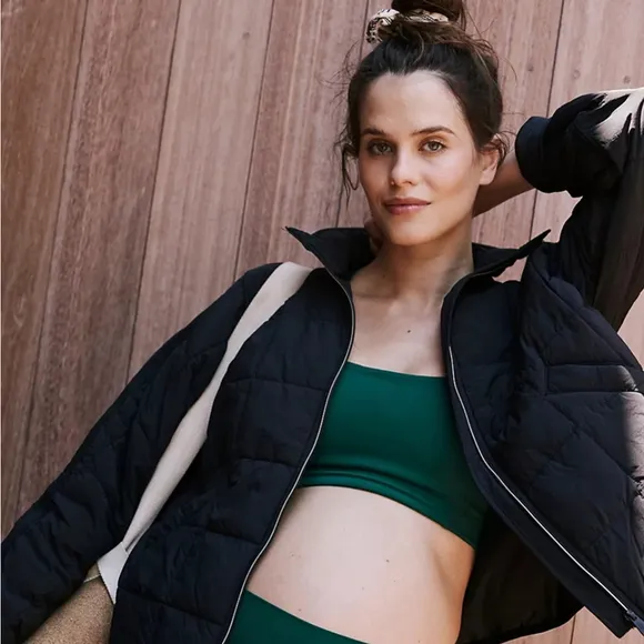 Free People X Hatch Maternity Square Neck Sports Bra Garden Green Sz S NWT