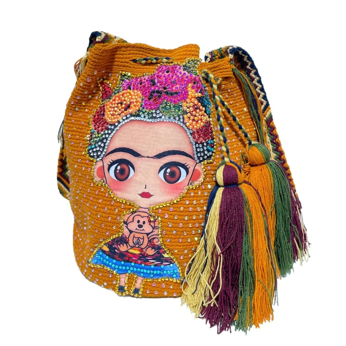 Frida Tribute - Rhinestone Embellished Crochet Bags