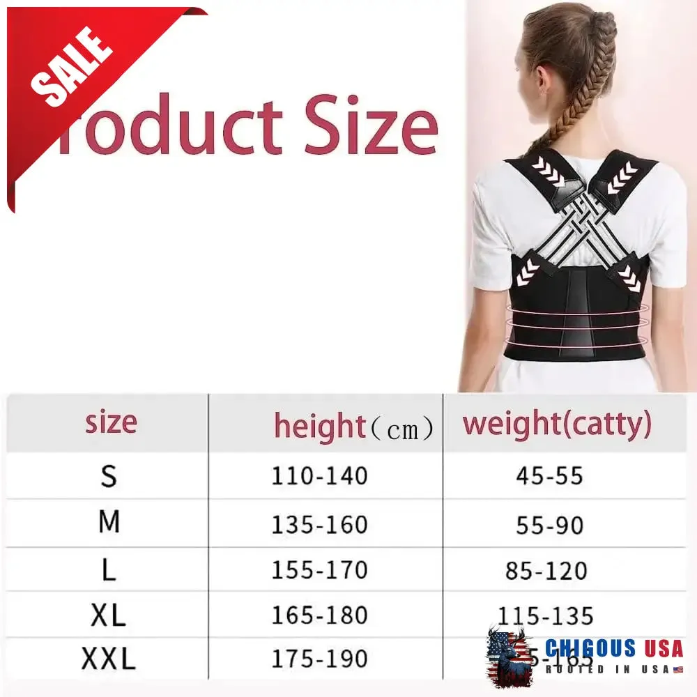 Fully Adjustable Posture Corrector -  Improve Spine Clavicle Brace Posture Vest Back Posture Corrector Belt