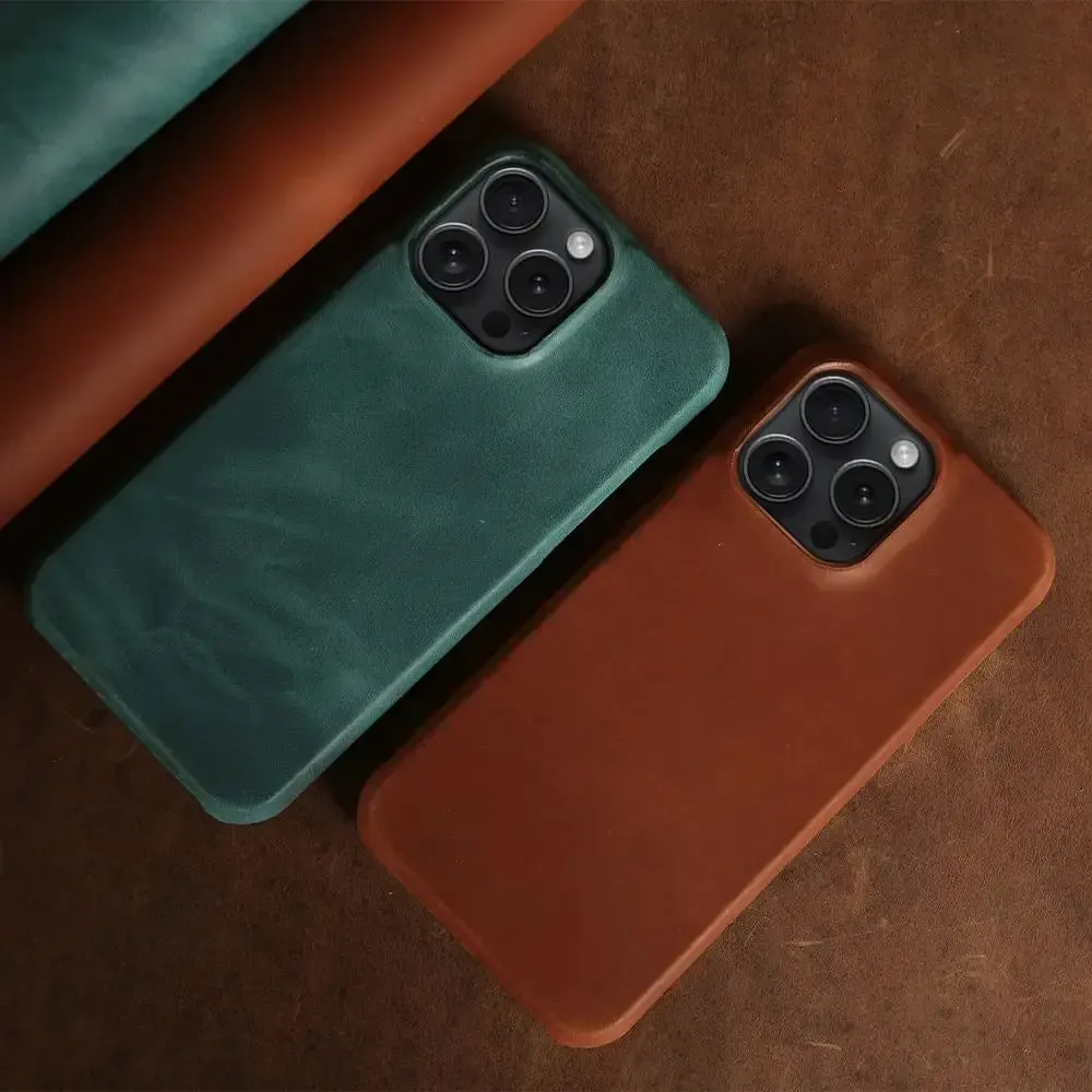 Genuine Leather iPhone Case Vintage Aesthetic