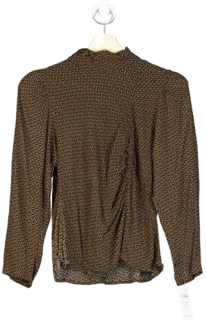 Gestuz Brown Patterned Long Sleeve Top UK 10