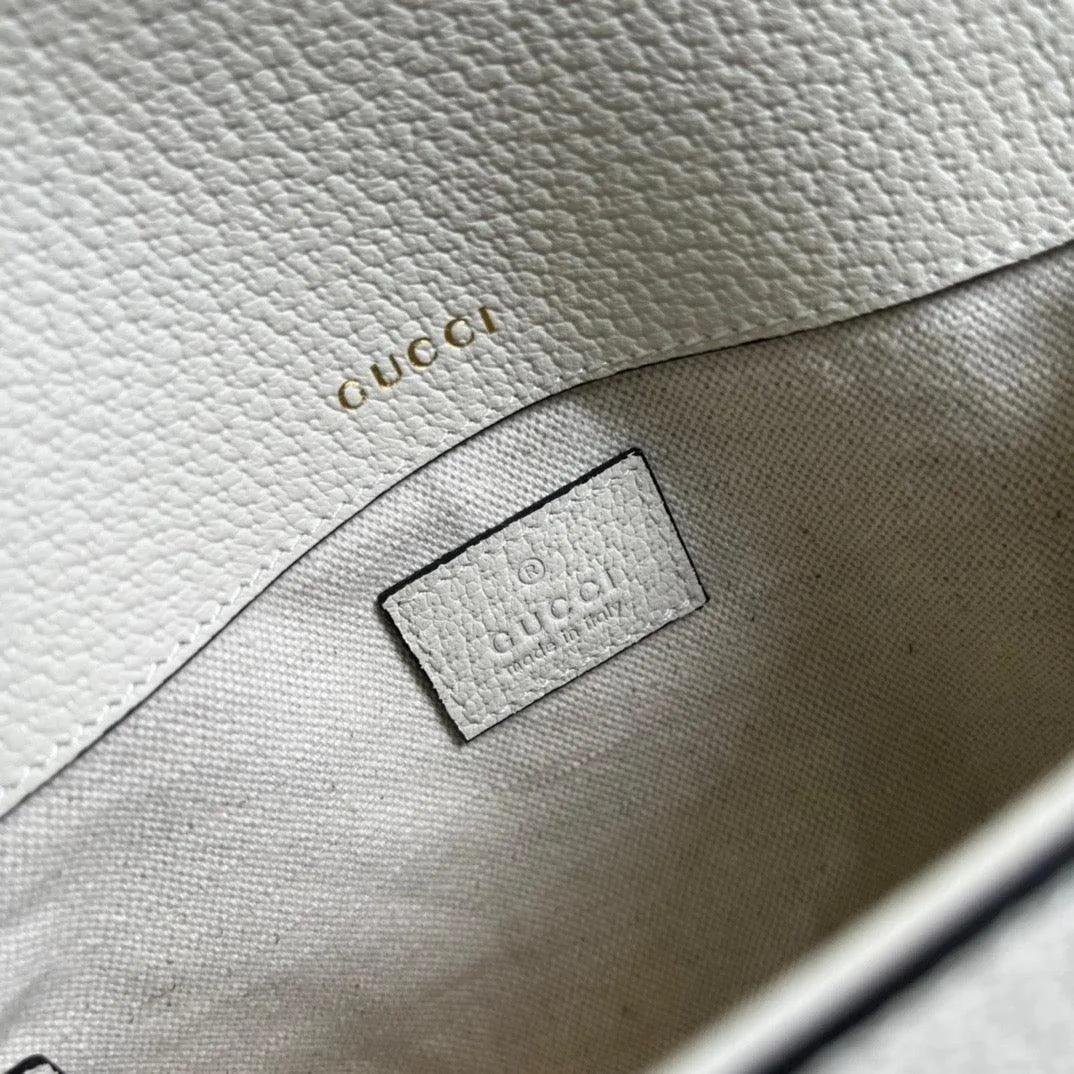 gg x Adidas Horsebit 1955 Mini Bag White For Women, Women&#8217;s Bags 8.1in/21cm gg 658574 U3ZDG 8727