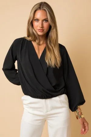 Gilli L/S Surplice Shoulder Shirring Top