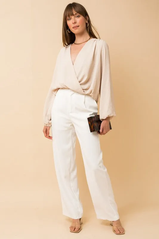 Gilli L/S Surplice Shoulder Shirring Top
