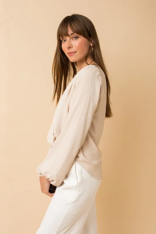 Gilli L/S Surplice Shoulder Shirring Top