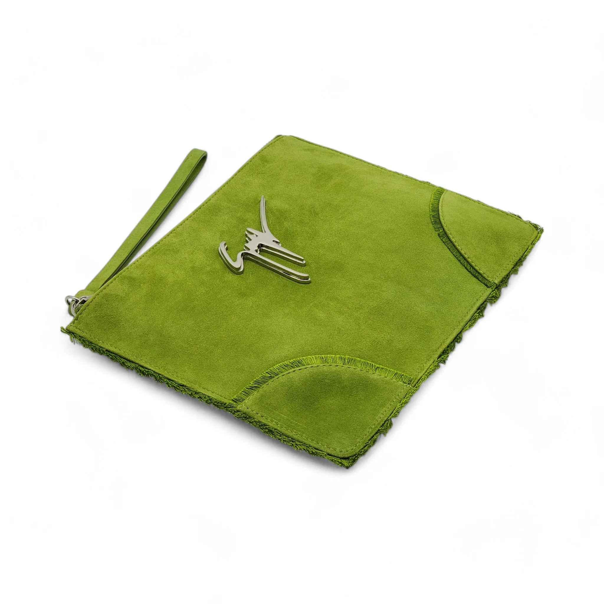 Giuseppe Zanotti Clutch Bag - Suede - Green