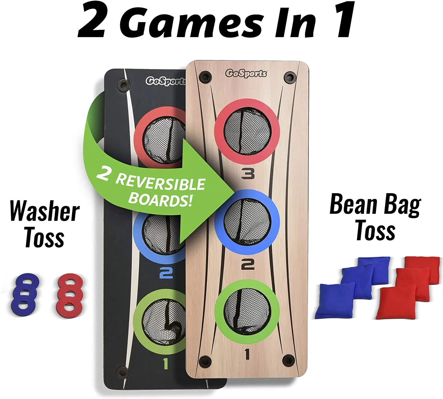 GO SPORTS DOUBLE SIDED BEAN BAG & WASHER TOSS COMBO GAME!