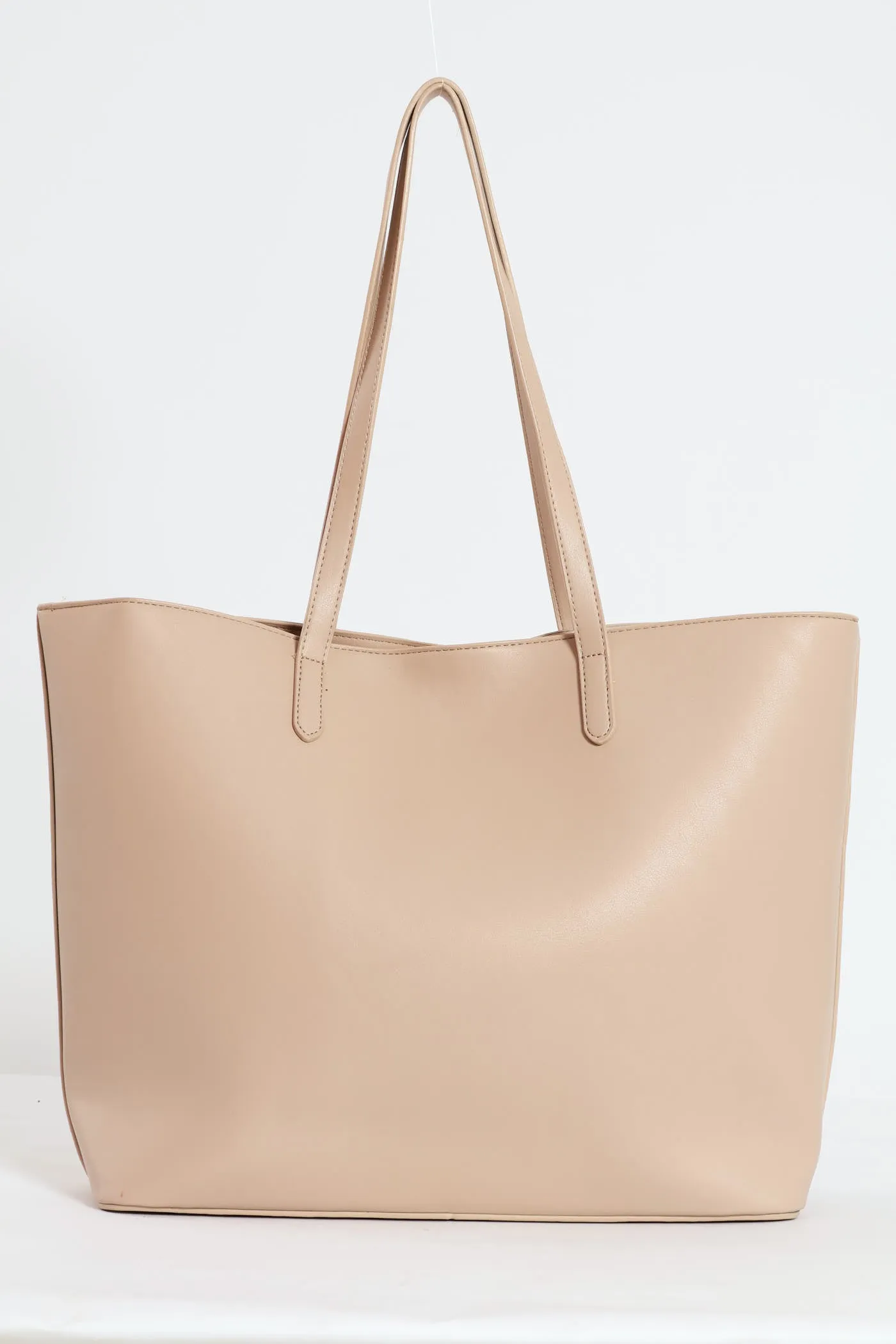 Gold Clasp Large Shopper - Taupe