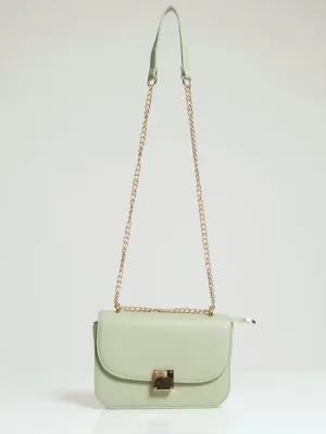 Gold Clasp Satchel - Sage
