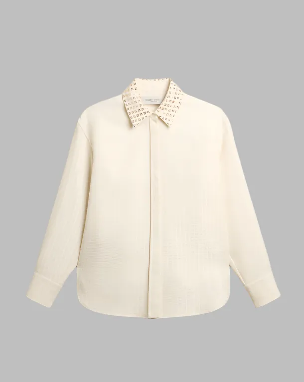 Golden Goose Women's shirt with crystal-embellished collar- Papyrus