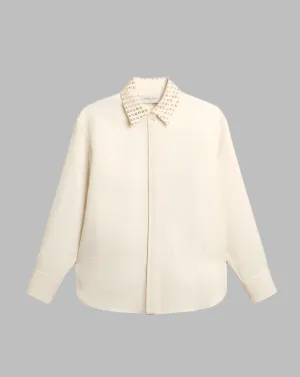 Golden Goose Women's shirt with crystal-embellished collar- Papyrus