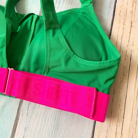 Green and pink she fit extra support sports bra adjustable