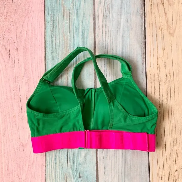 Green and pink she fit extra support sports bra adjustable