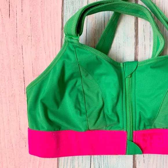 Green and pink she fit extra support sports bra adjustable