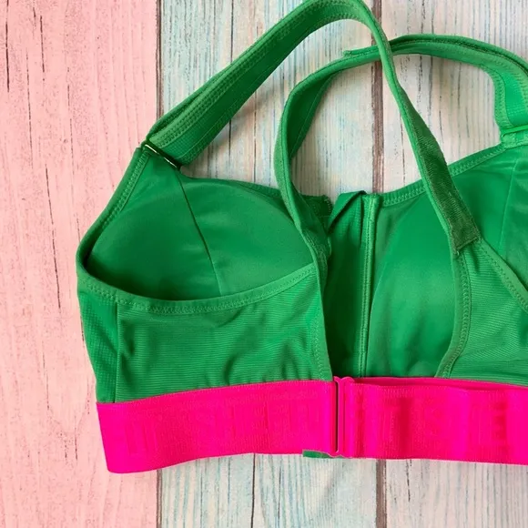 Green and pink she fit extra support sports bra adjustable