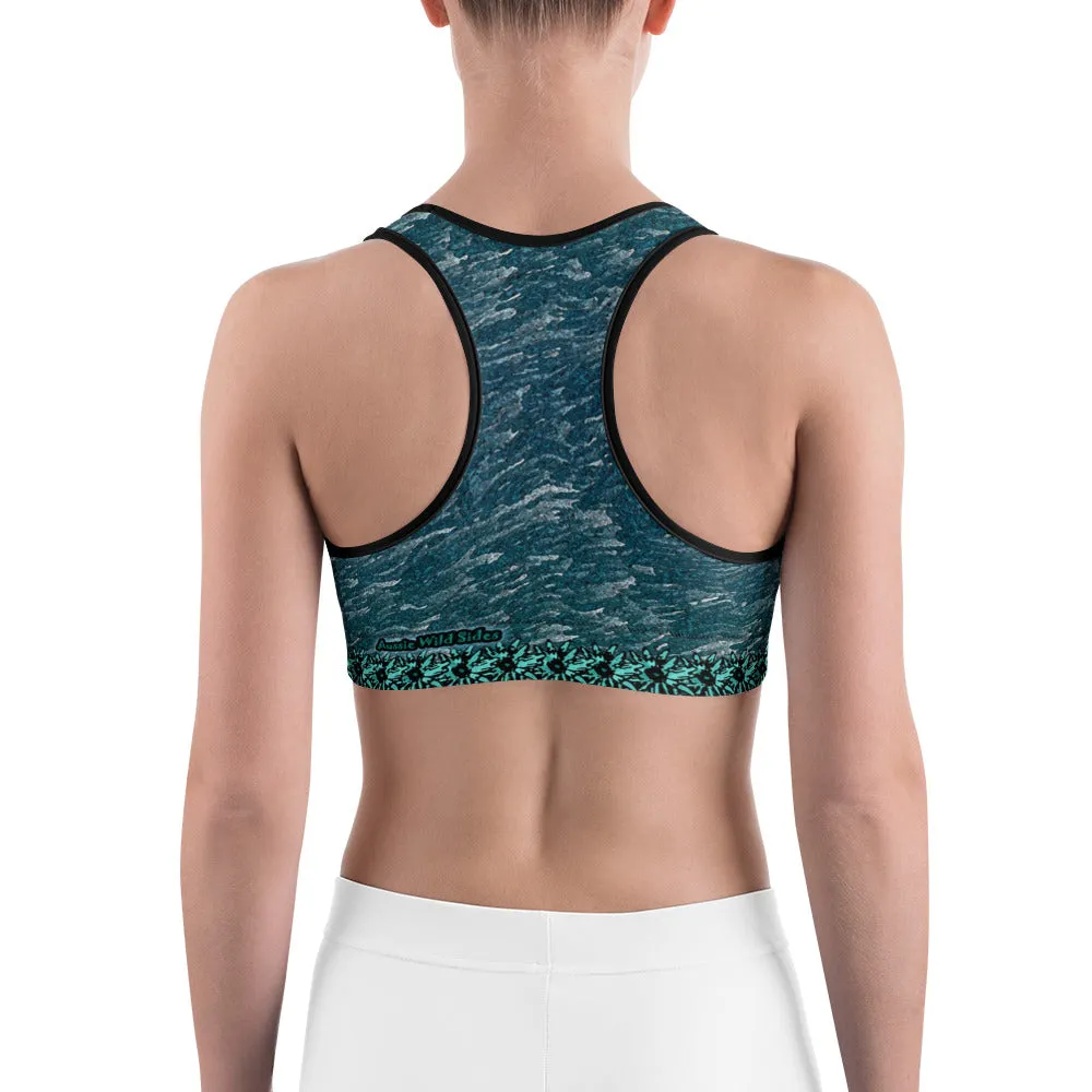 Green Marble Sports bra