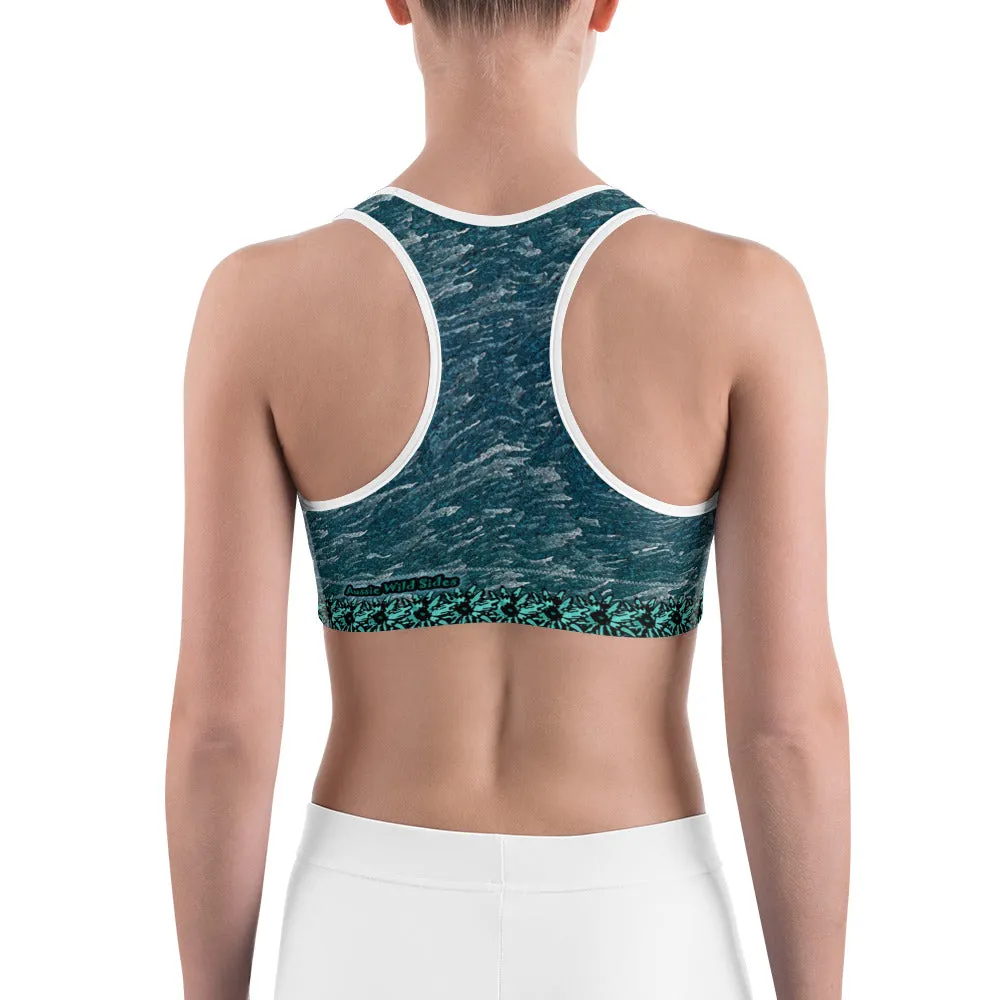 Green Marble Sports bra
