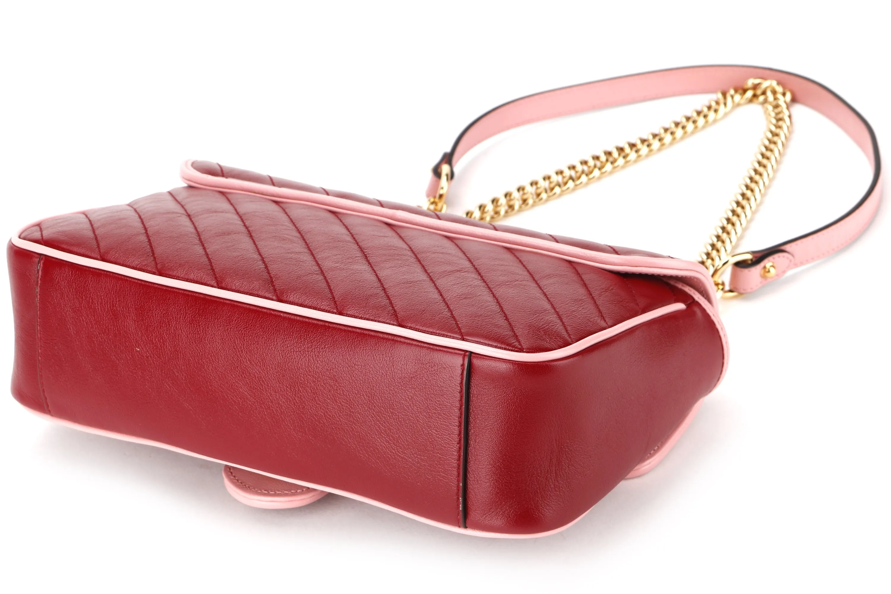 GUCCI 443497 525040 MAROON MARMONT PINK TRIM GOLD HARDWARE, WITH DUST COVER