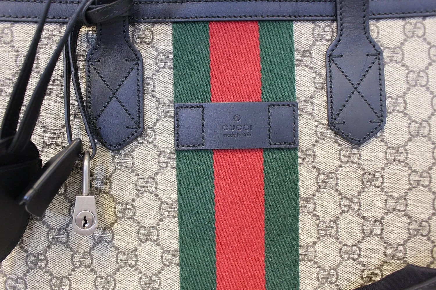 GUCCI GG Supreme Canvas Web Duffle Bag 353406
