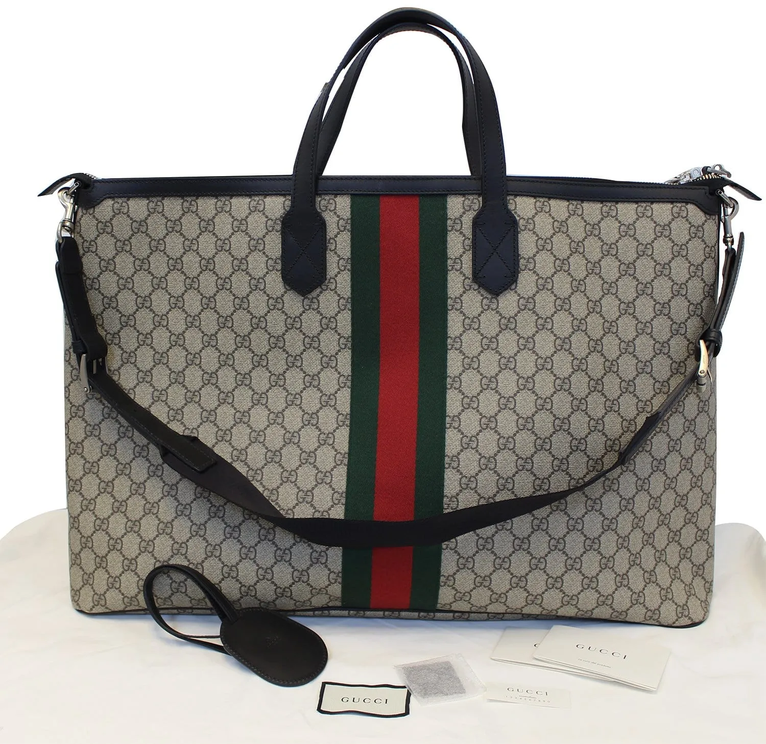 GUCCI GG Supreme Canvas Web Duffle Bag 353406