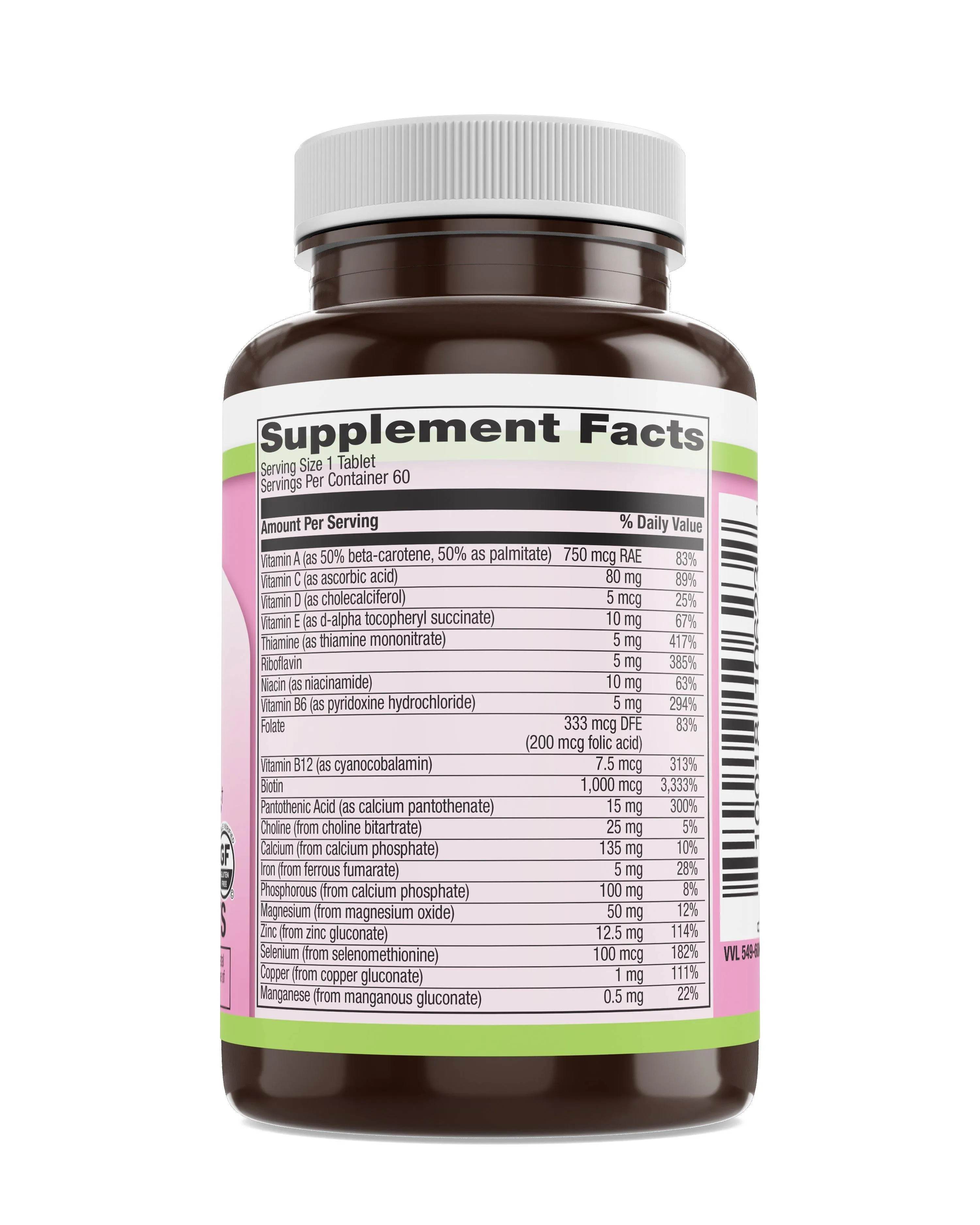 Hair, Skin & Nails Multivitamin with Trace Minerals Veg Tabs