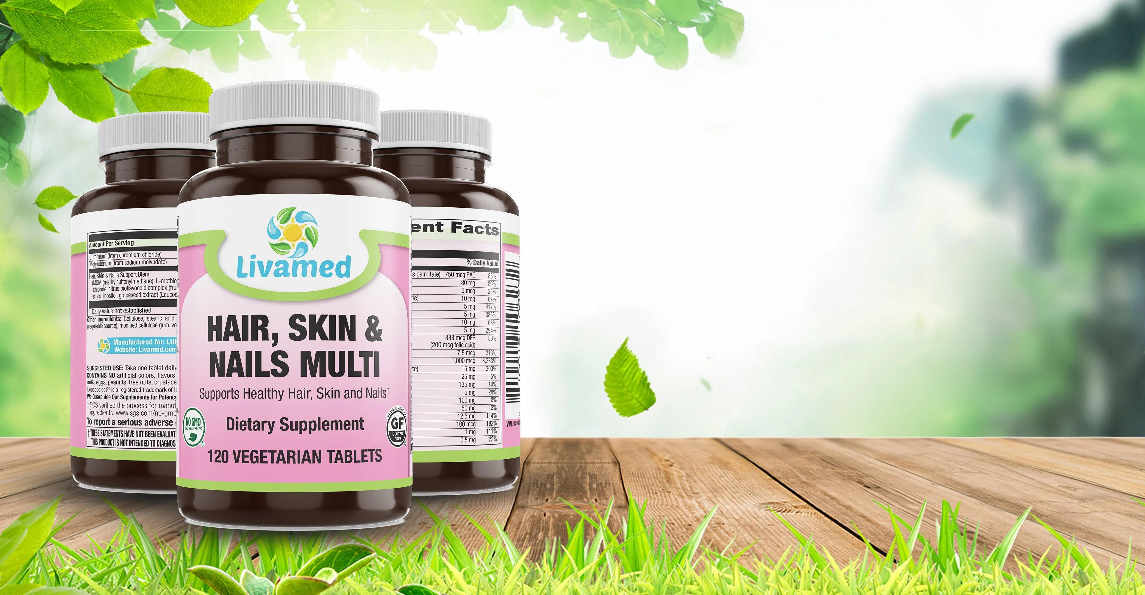 Hair, Skin & Nails Multivitamin with Trace Minerals Veg Tabs