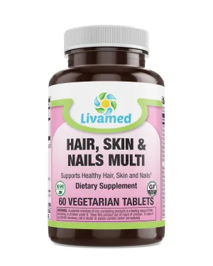 Hair, Skin & Nails Multivitamin with Trace Minerals Veg Tabs