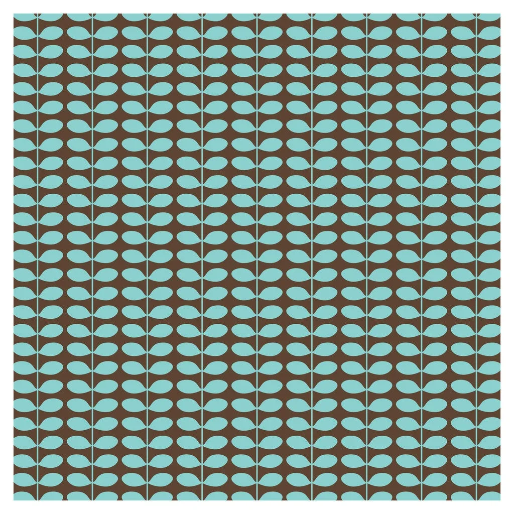 Hawaiian Prints Blue Coral Brown Adhesive Vinyl Sheet