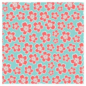Hawaiian Prints Blue Coral Brown Adhesive Vinyl Sheet