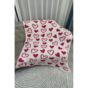 Heart Patterned Reversible Throw Blanket