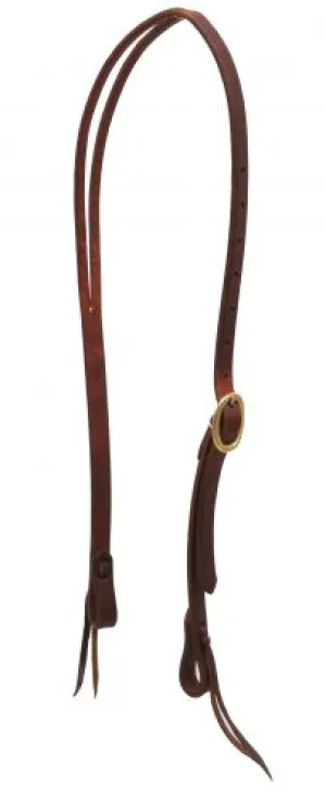 Heavy oiled harness leather split ear headstall with brass buckle