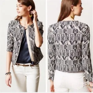 Hei Hei by Anthropologie Faifo Jacquard Tapestry Full Zip Jacket Sz 6 Bohemian