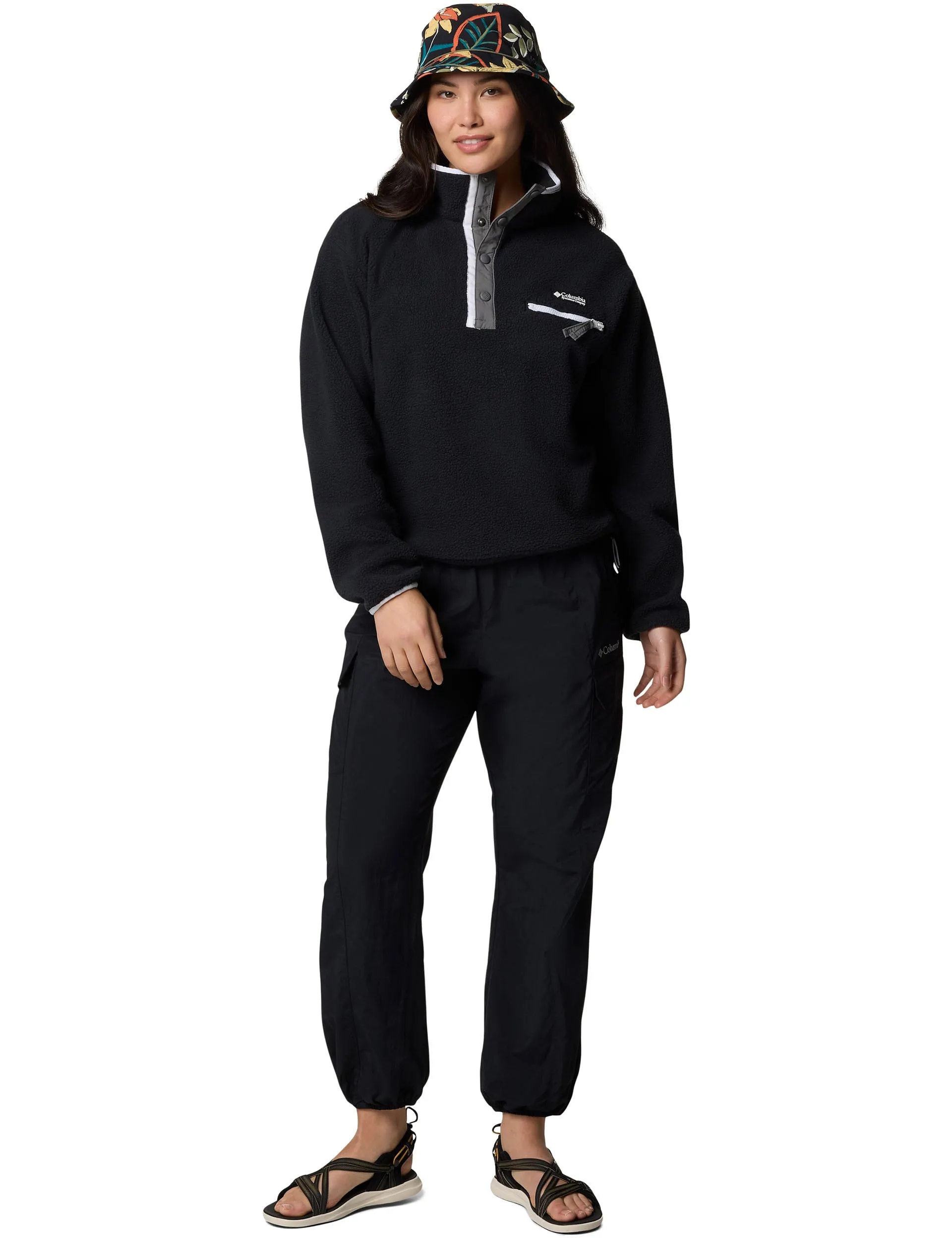 Helvetia II Cropped Sherpa Half Snap Fleece - Black