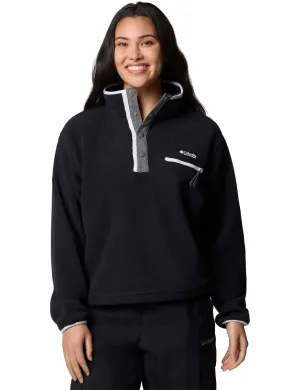Helvetia II Cropped Sherpa Half Snap Fleece - Black