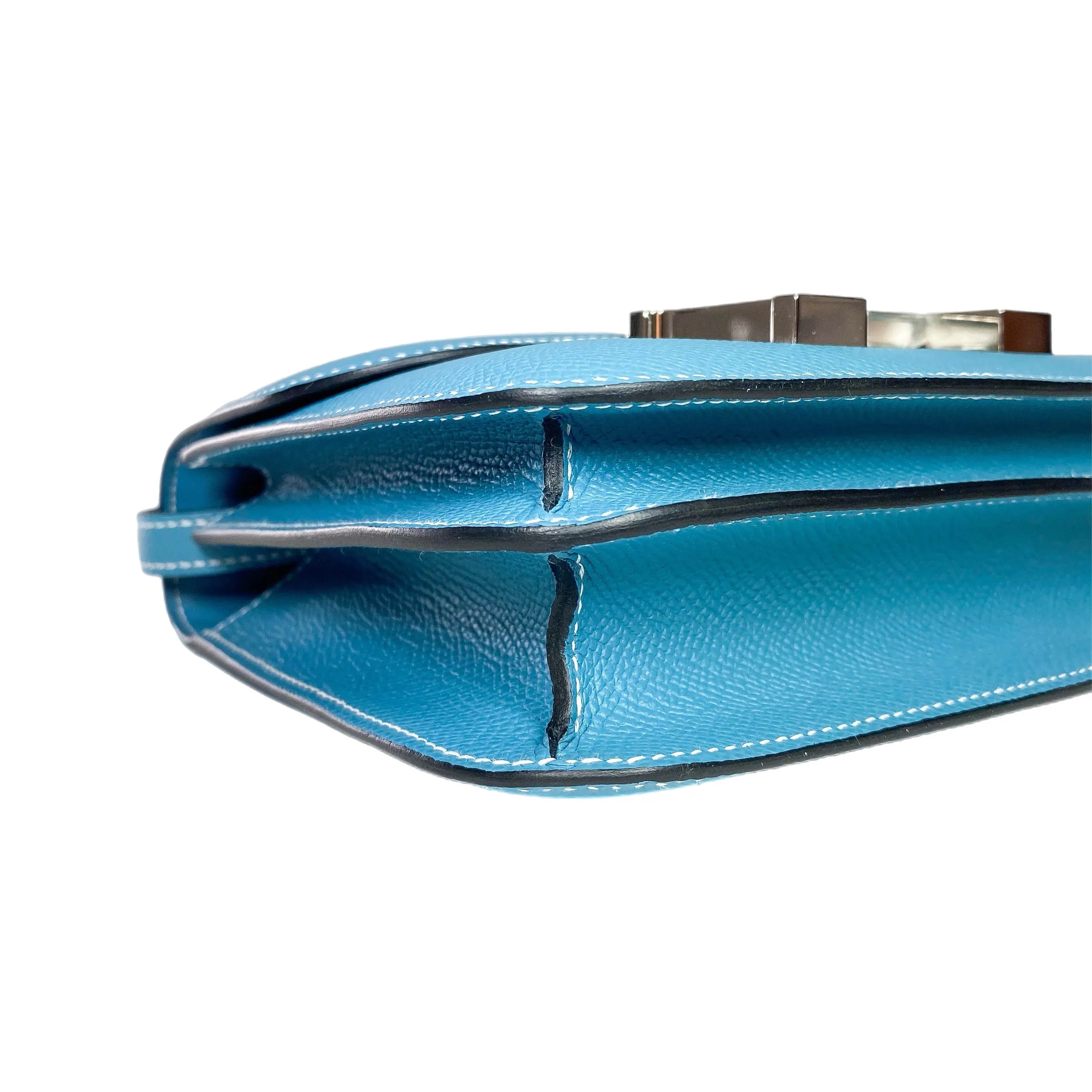 Hermes Constance 18 Bleu Jean Epsom Palladium Hardware