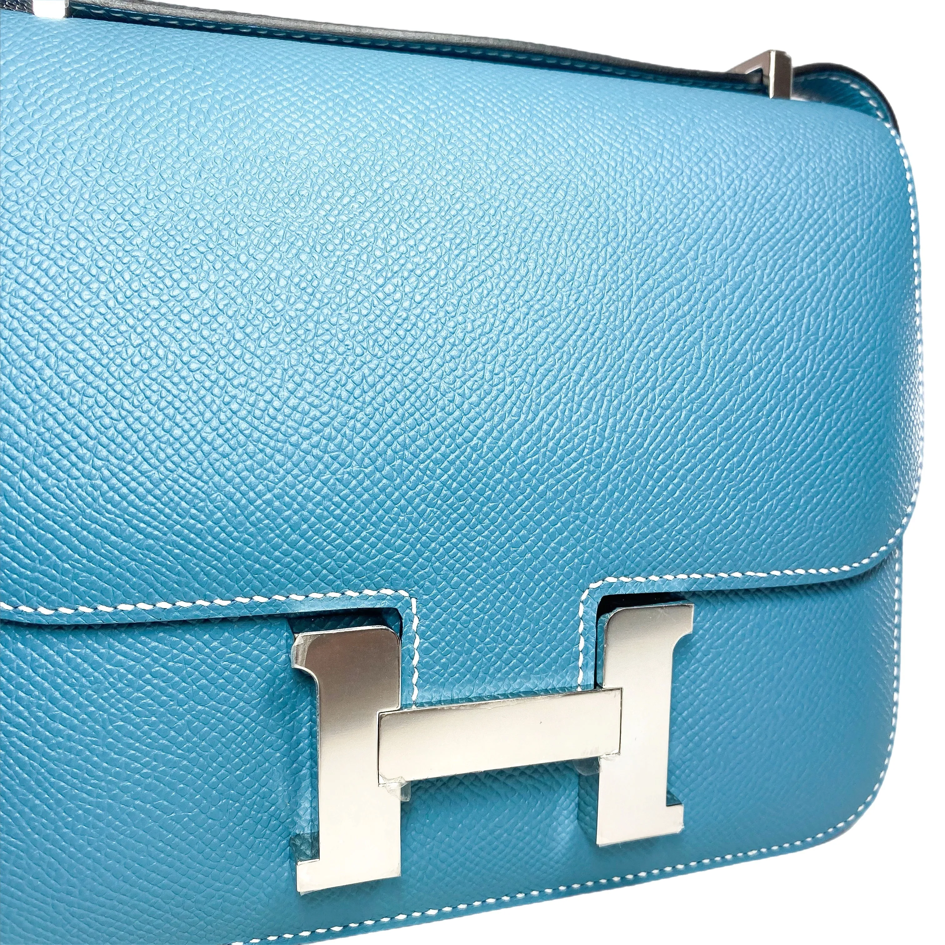 Hermes Constance 18 Bleu Jean Epsom Palladium Hardware