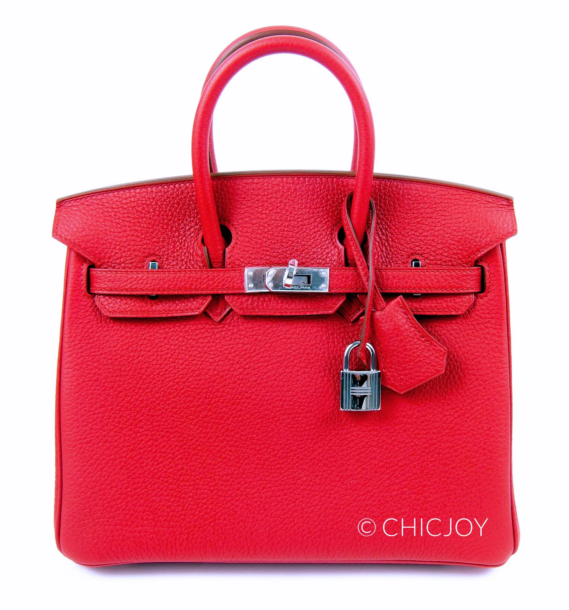Hermes Vermillion Red 25cm Birkin PHW