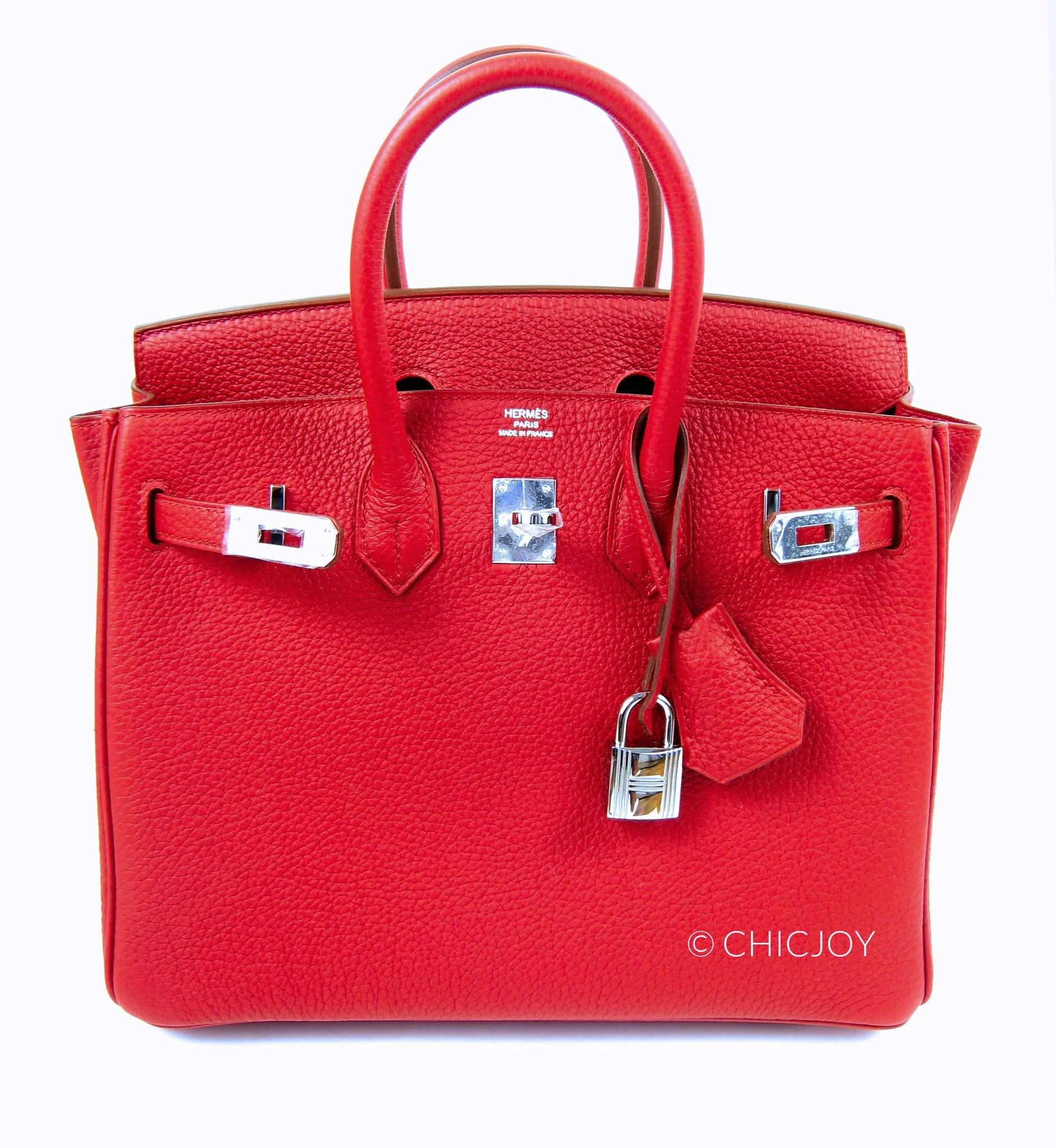 Hermes Vermillion Red 25cm Birkin PHW