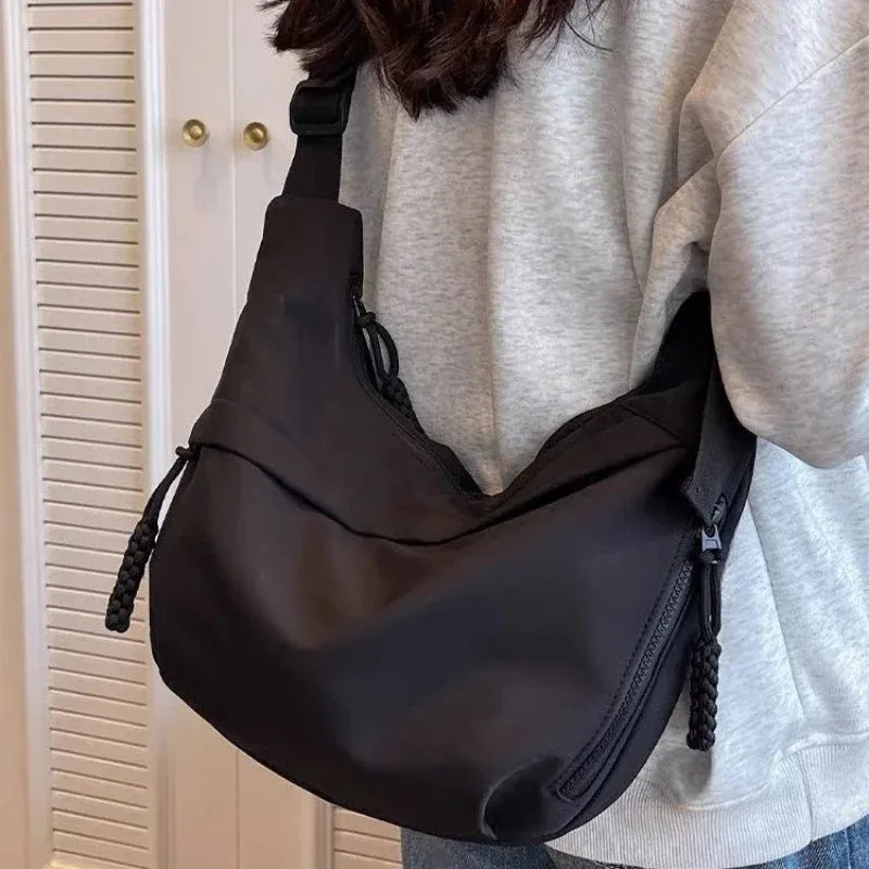 High-Capacity Nylon Hobos Crossbody Bag