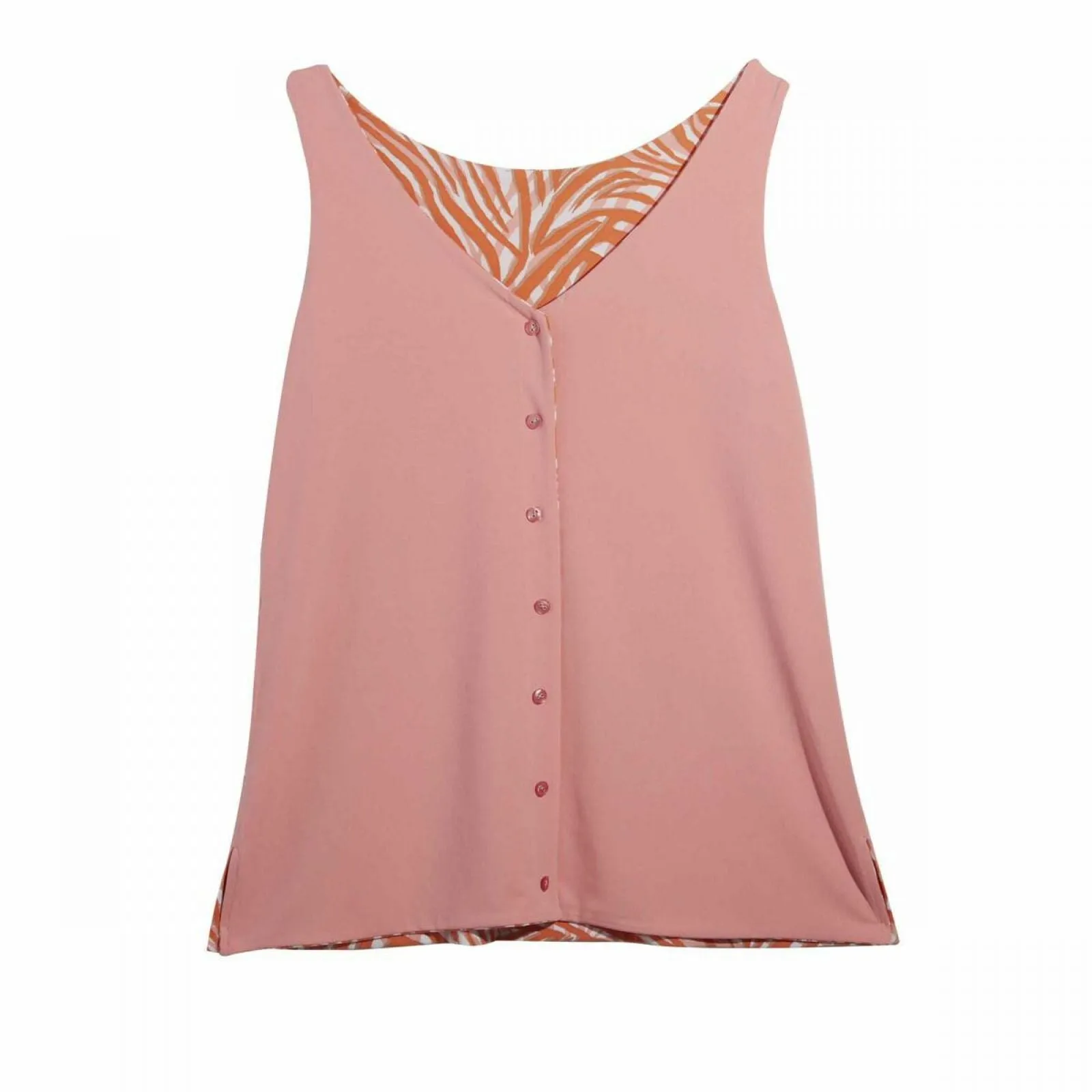 IMAN Women's Plus Size Boho Chic Reversible Button Front Tank Top