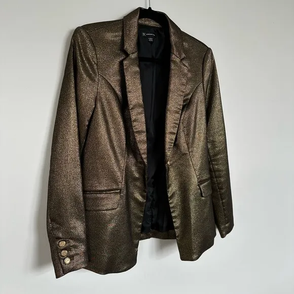 INC International Concepts Women’s Metallic Gold Blazer | Size XS